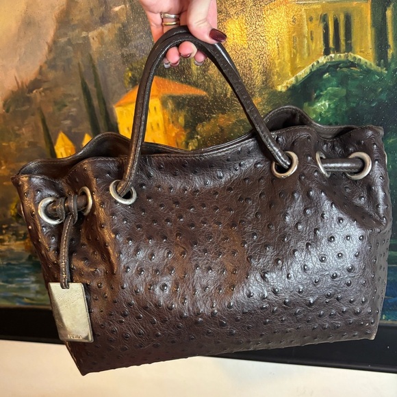 Furla Ostrich Shoulder Bag - Picture 11 of 12